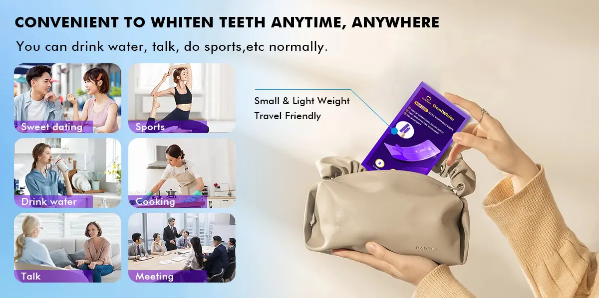 V34 dry colour corrector teeth whitening strips GW-SPV34 004f2x