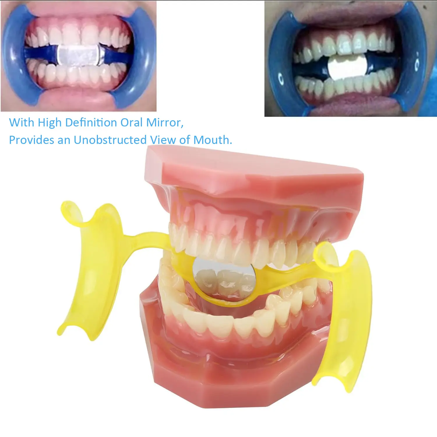 Comfortable Teeth Whitening or Dental Cheek Retractor with Mirror, Mouth Opener for Teeth Whitening & Repairing, M Shape Lip Protector