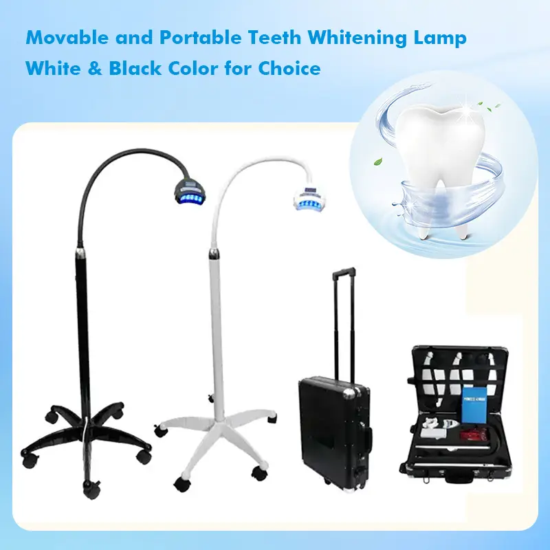Professional Portable Dental LED Teeth Whitening Lamp Wheel Base Model For Clinic Salon Use