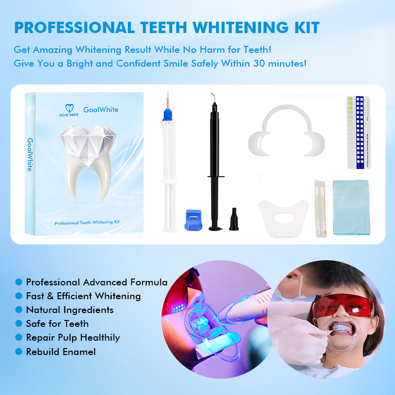 Professional Dental Teeth Whitening Kit With Dual Barrel Gel Syringe For Clinic Salon
