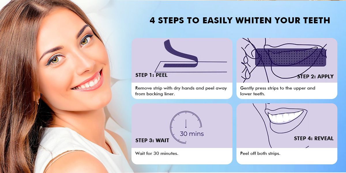 V34 dry colour corrector teeth whitening strips GW-SPV34 00654b