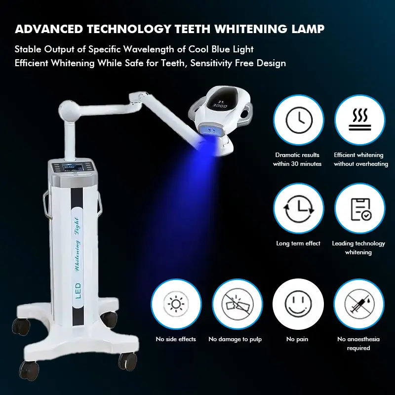 Advanced Luxury Mobile Dental LED Teeth Whitening Lamp Wheel Base Model For Clinic Salon Use