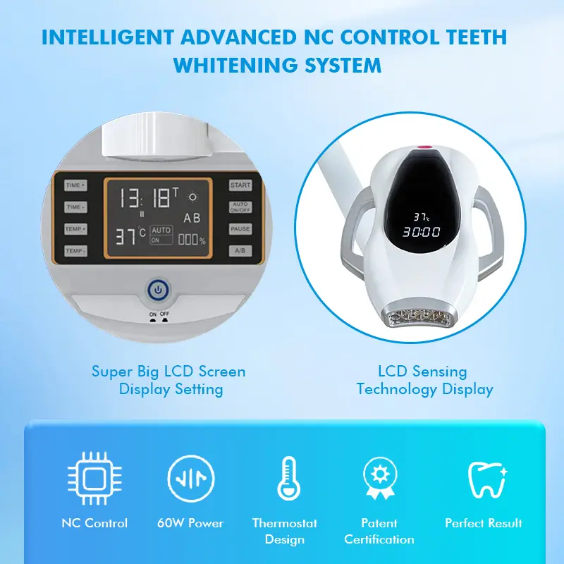 Advanced Luxury Mobile Dental LED Teeth Whitening Lamp Wheel Base Model For Clinic Salon Use