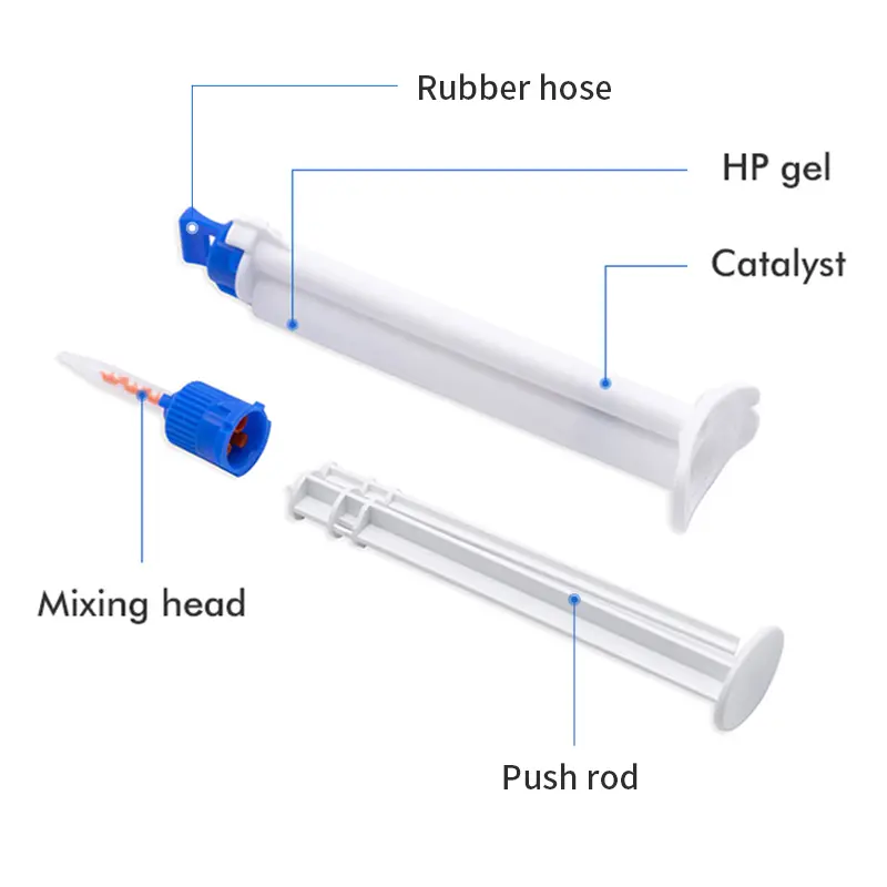 Professional Dental Teeth Whitening Kit With Dual Barrel Gel Syringe For Clinic Salon