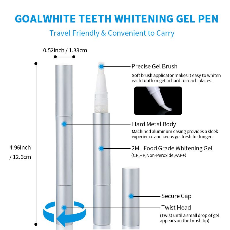 OEM Advanced Teeth Whitening Gel Pen 2ml Metal GW-P01-A2N