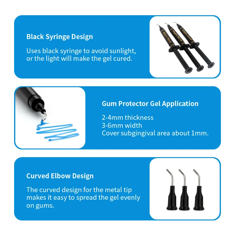 Professional Dental Teeth Whitening Kit With Dual Barrel Gel Syringe For Clinic Salon