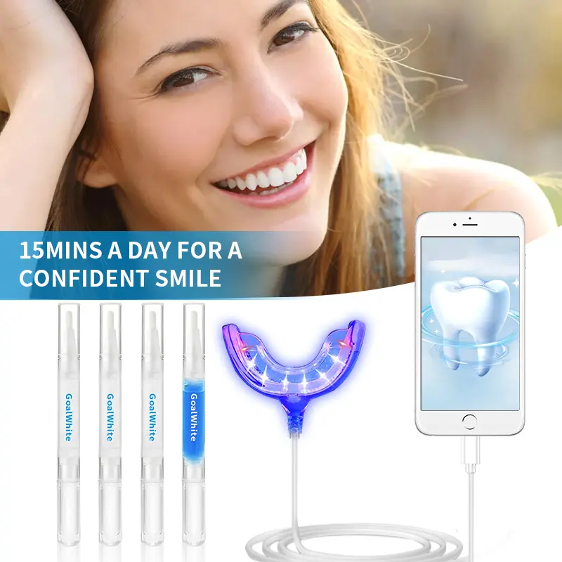 OEM New Technology Teeth Whitening Home Kit With Blue & Red LED Light