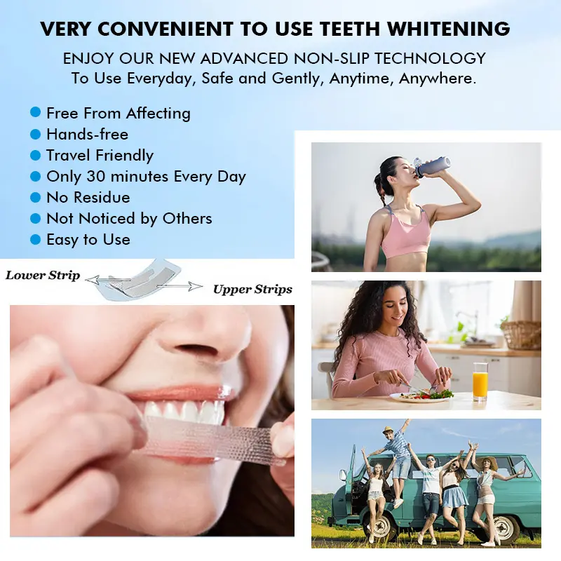 Custom Advanced 3D/5D Peroxide or Non-peroxide Teeth Whitening Dry Strips With Private Box