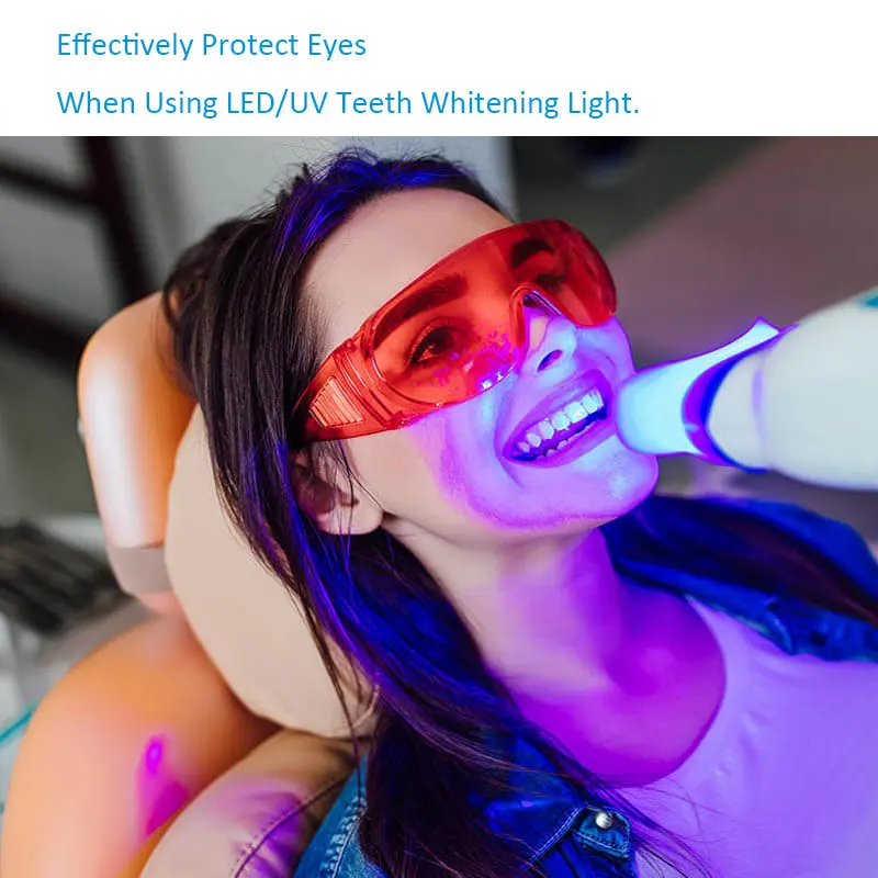 Teeth Whitening and Dental Protective Goggle for Teeth Whitening Light/Curing Light Eyewear Safety Glasses for Teeth Whitening Red Color