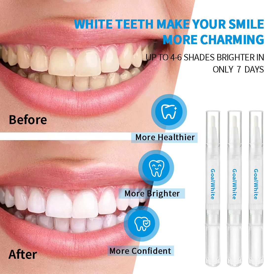 OEM New Technology Teeth Whitening Home Kit With Blue & Red LED Light